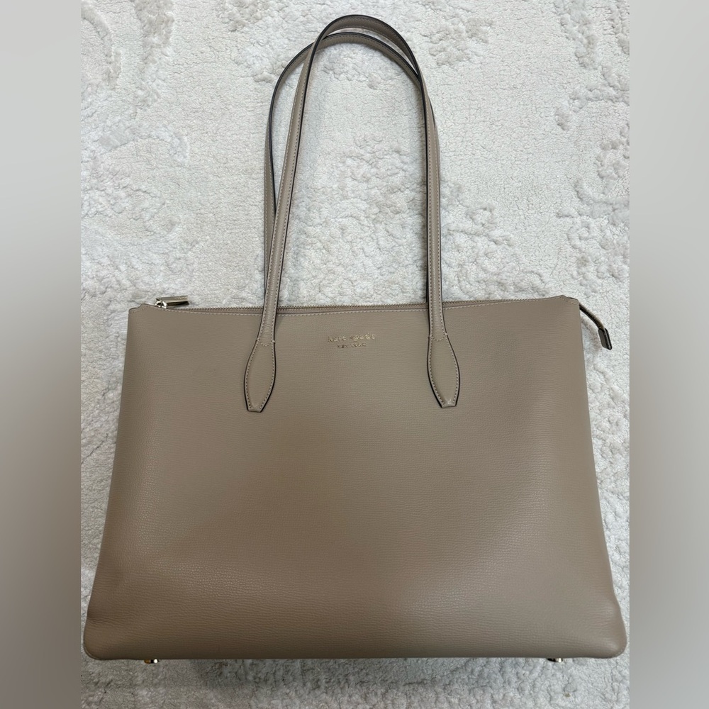 kate spade Taupe Pebble Leather Tote